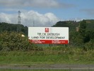 [Welsh Development Agency sign, reading 'Land for Development']