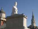[Alison Lapper pregnant, atop the fourth plinth in Trafalgar Square]